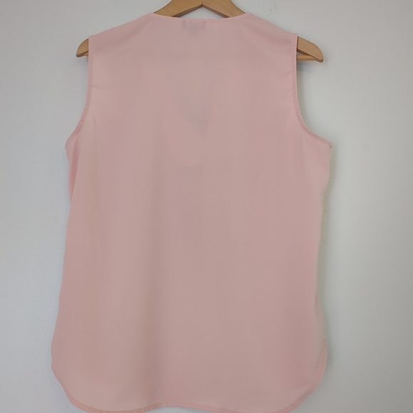 Jones New York Tank Blouse Women's Size Medium Chic Pink Sleeveless Wedding - Picture 3 of 7